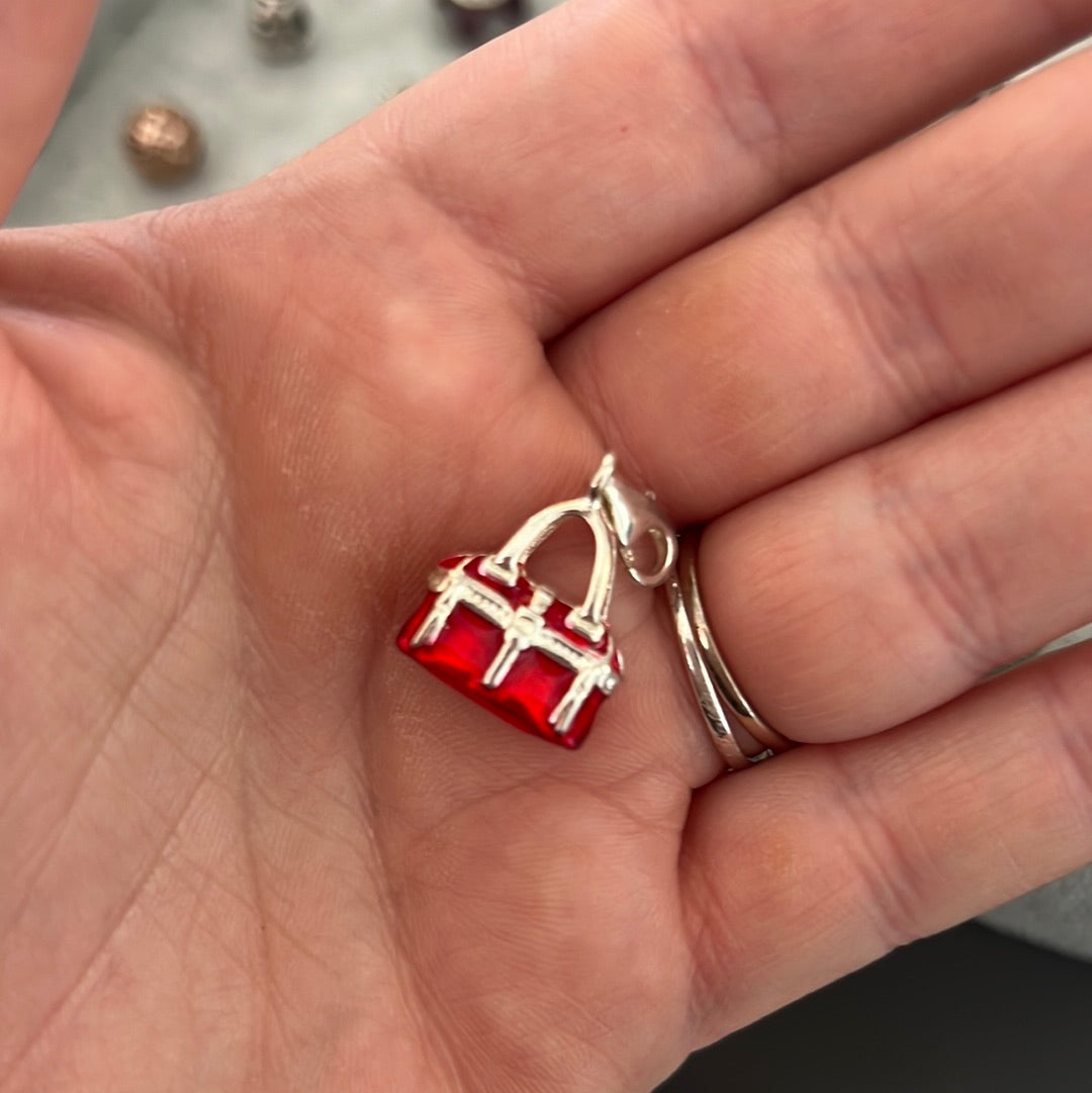Genuine Thomas Sabo Red Enamel Enamel Handbag/ Purse Charm