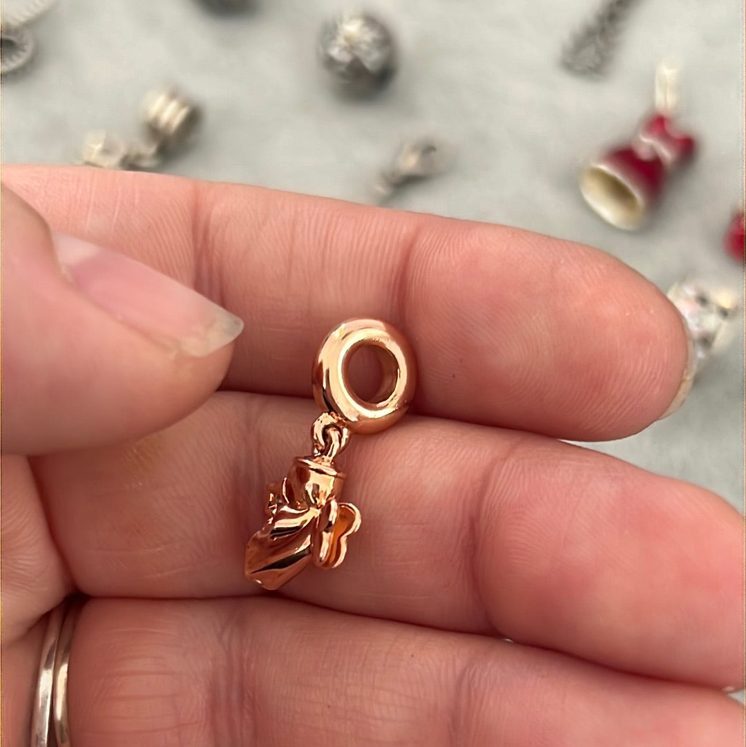 Genuine Pandora Rose Gold Winged Angel CZ Charm