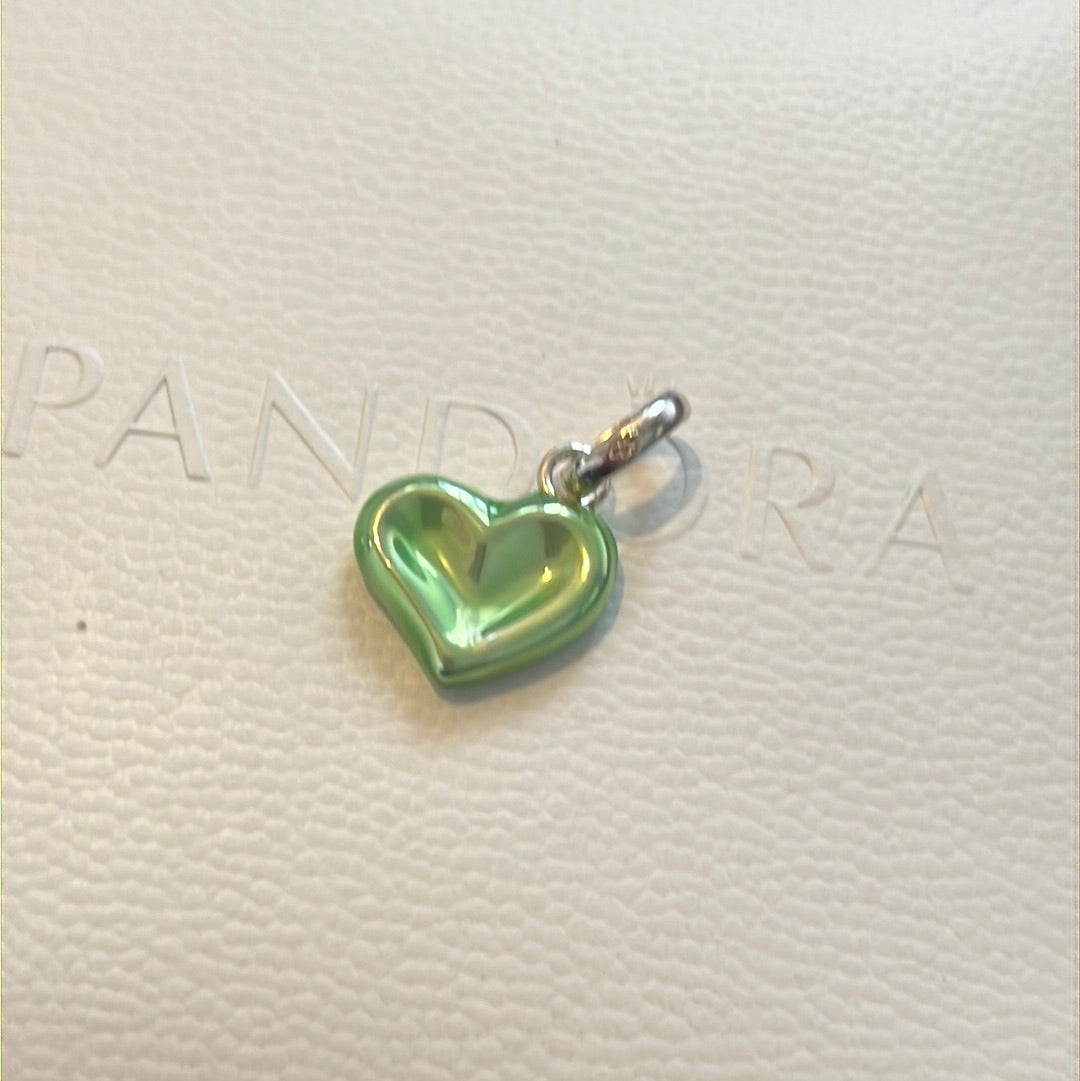 Genuine Thomas Sabo Green Enamel Heart Clip Charm