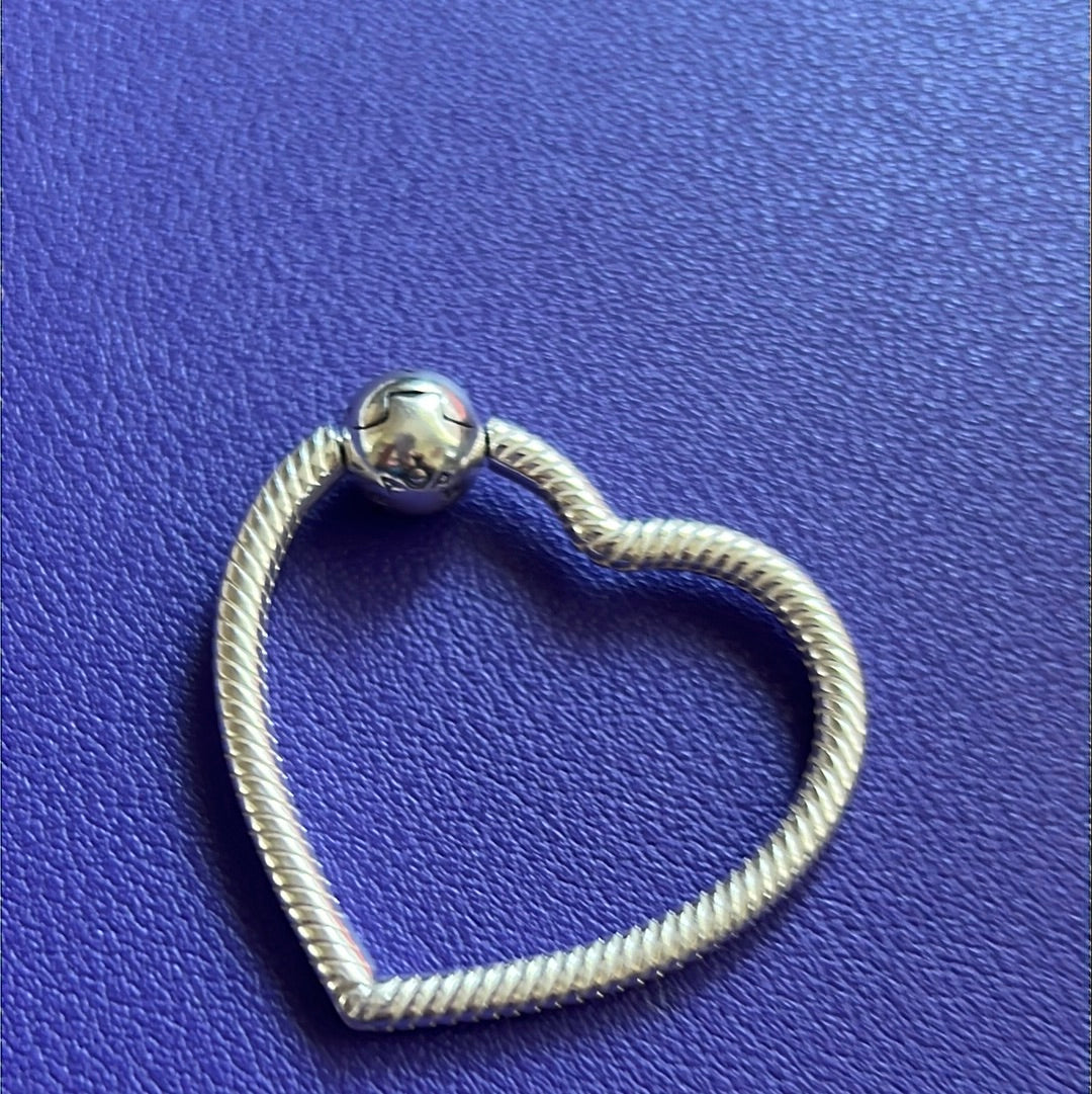 Genuine Pandora Heart Shaped O Charm Carrier Pendant