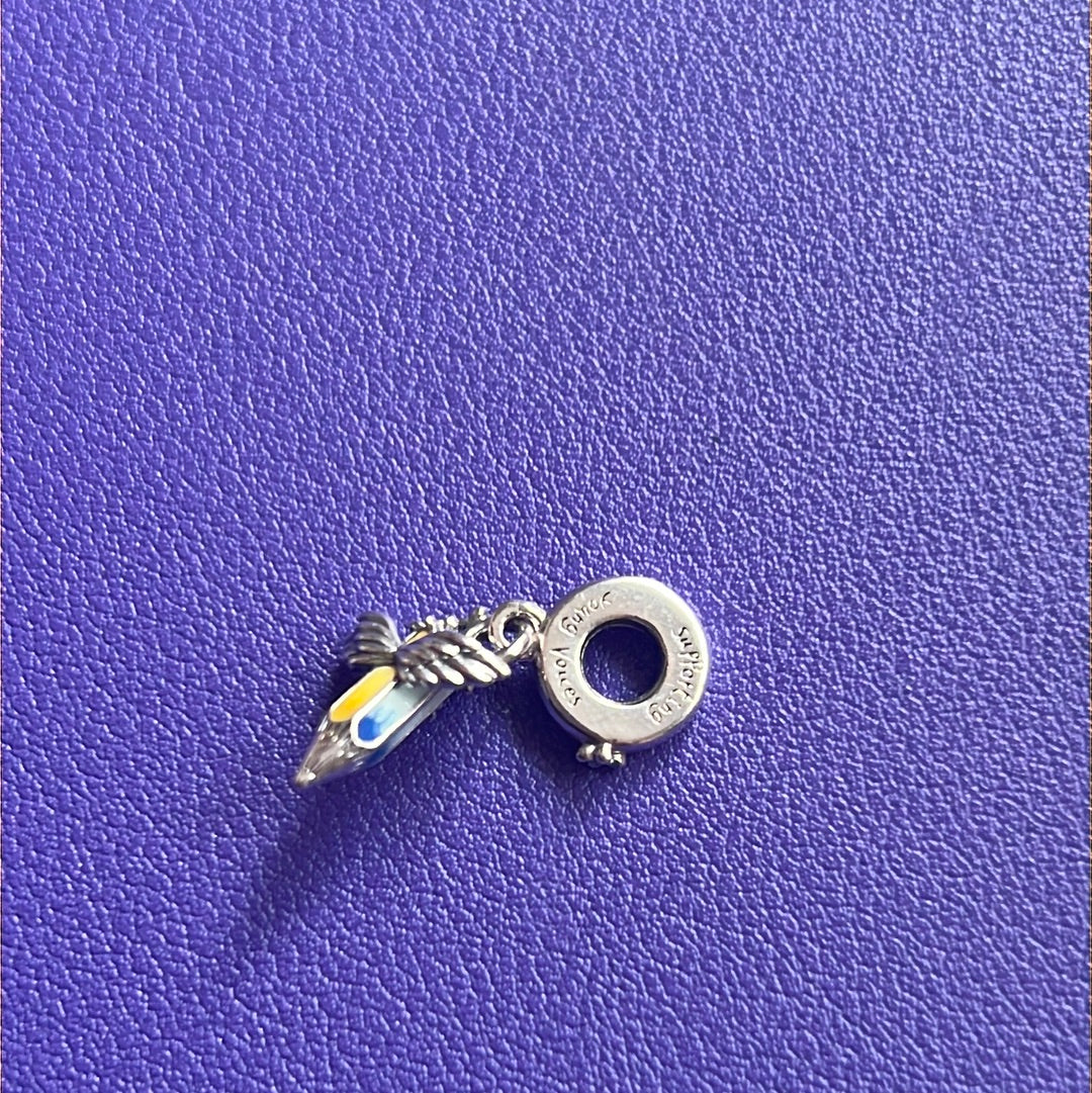 Genuine Pandora Dreams of the Future Enamel Crayon Dangle Charm 'Supporting Young Voices'