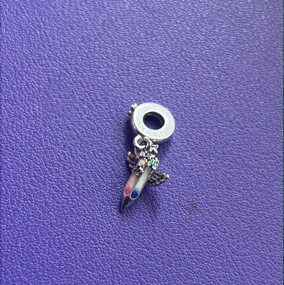 Genuine Pandora Dreams of the Future Enamel Crayon Dangle Charm 'Supporting Young Voices'