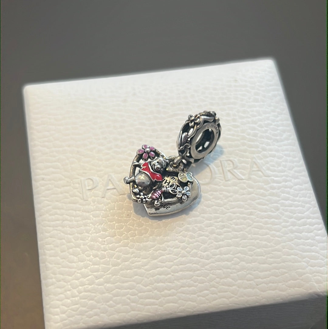 Genuine Pandora Disney Winnie the Pooh & Piglet Double Dangle Charm