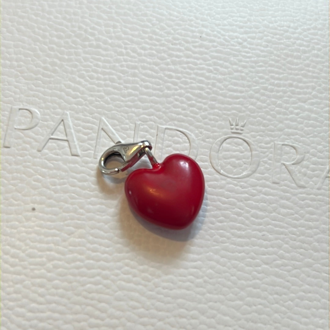 Genuine Thomas Sabo Red Enamel Heart Clip Charm