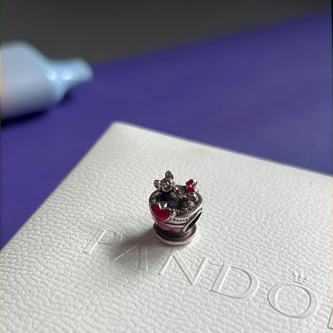 Genuine Pandora Micky & Minnie Mouse in A Teacup Charm Disney Parks Exclusive