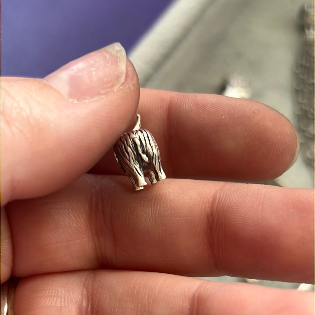 Sterling Silver Cute Scottish Cow Charm
