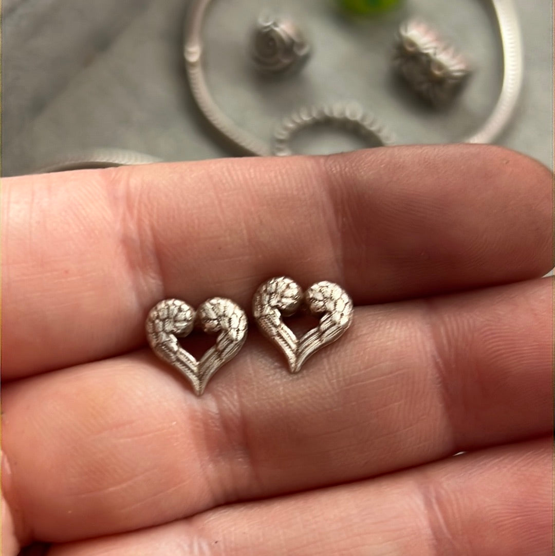 Genuine Thomas Sabo Sterling Silver Feather Heart Earrings