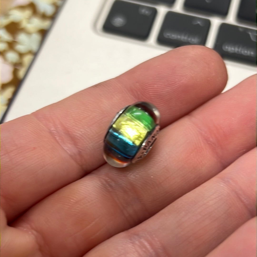 Genuine Pandora Rainbow Sparkle Foil Murano Glass Charm