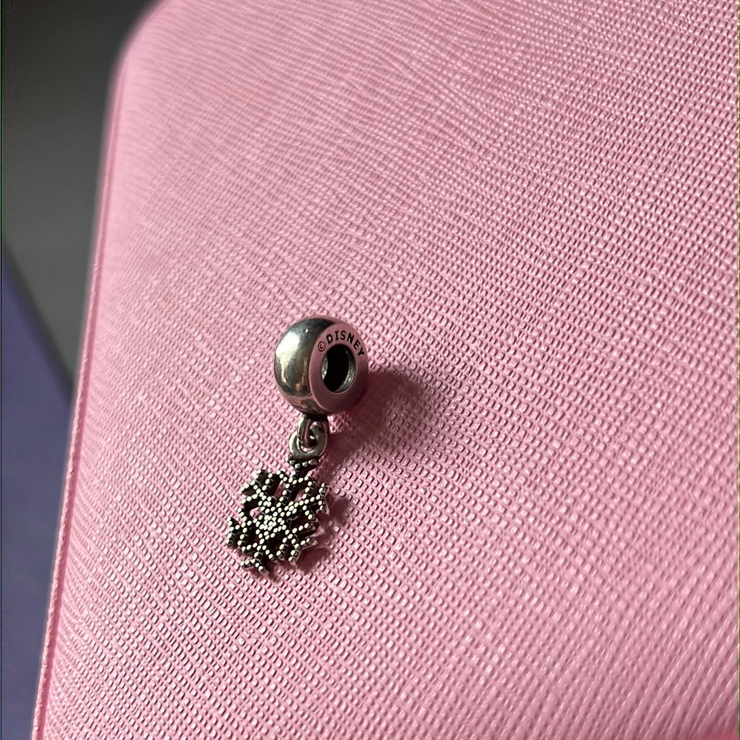 Genuine Pandora Disney Blue Pave Mickey Snowflake Charm