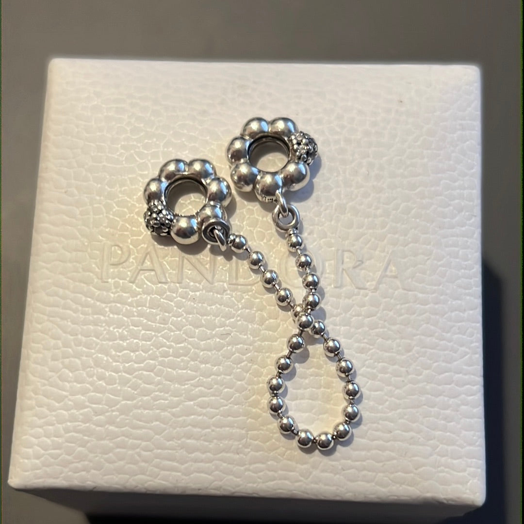 Genuine Pandora Beads & Pave Safety Chain