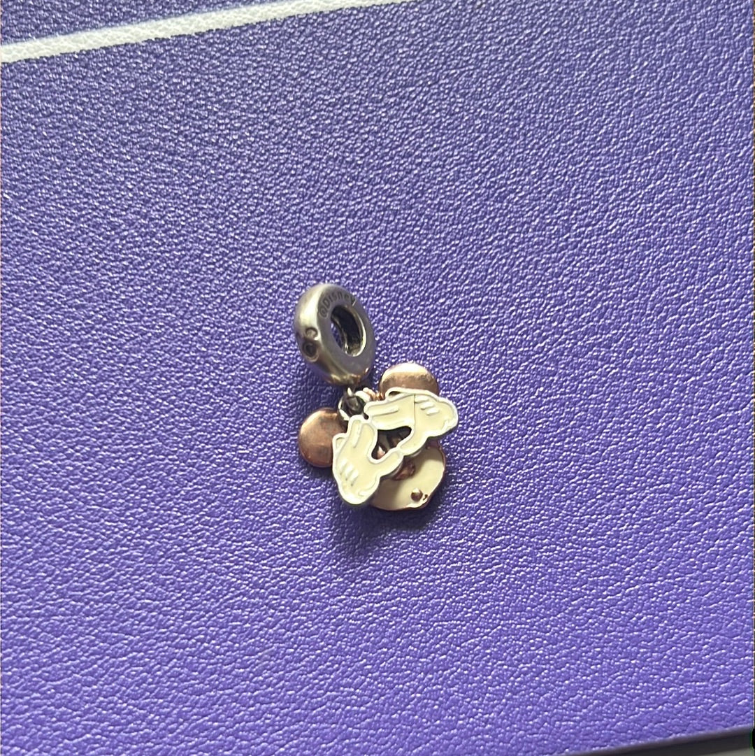 Genuine Pandora Rose Gold Disney Mickey Mouse Peek a Boo Charm