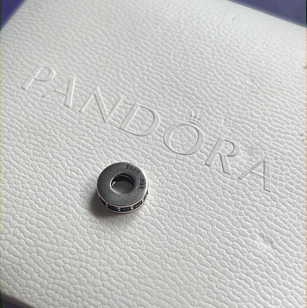 Genuine Pandora Blue Flat Silver Spacer
