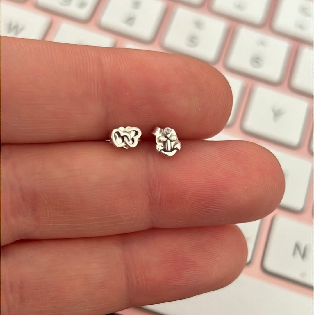 Genuine Pandora Heart & Anchor Tiny ME Earrings Studs Mix Match