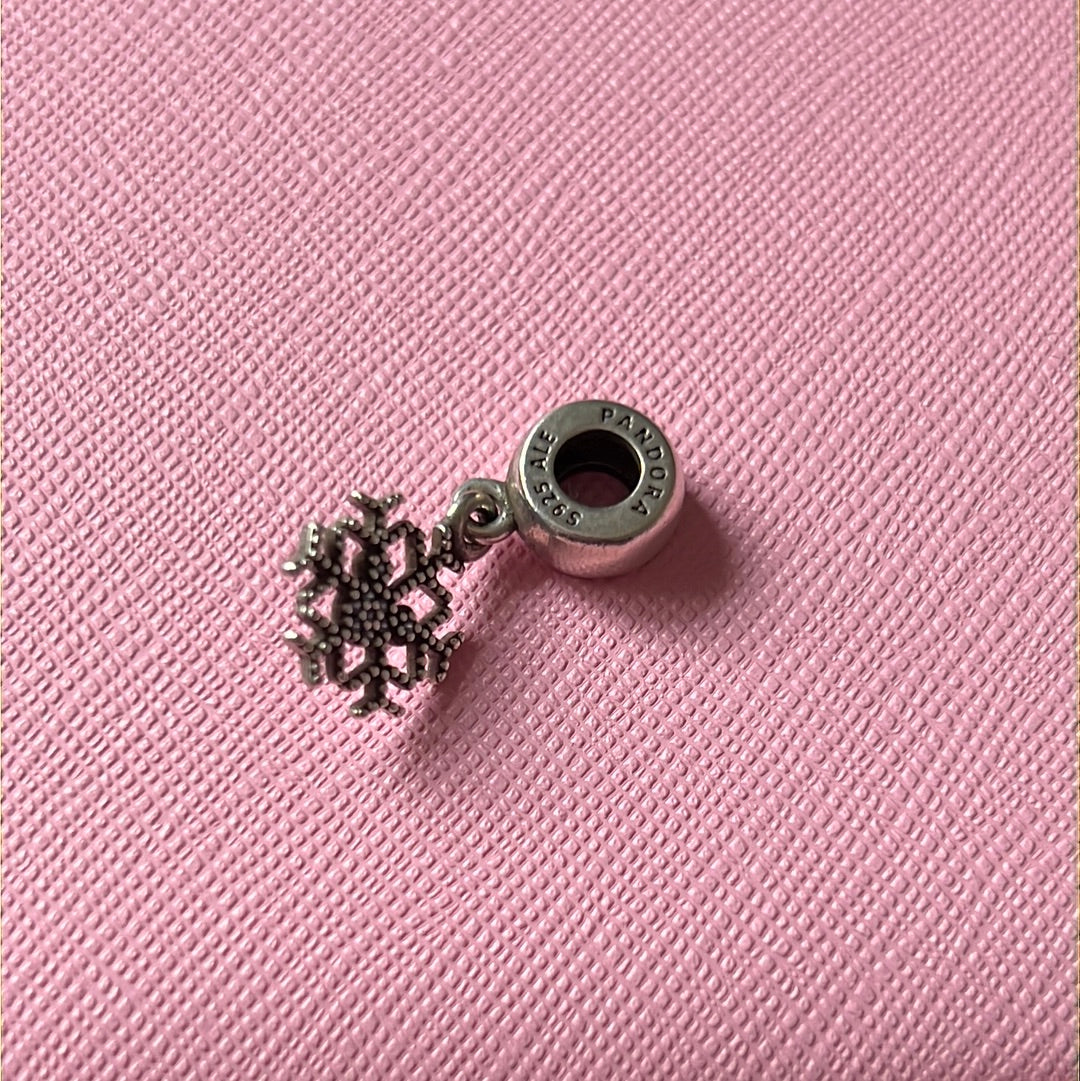 Genuine Pandora Disney Blue Pave Mickey Snowflake Charm