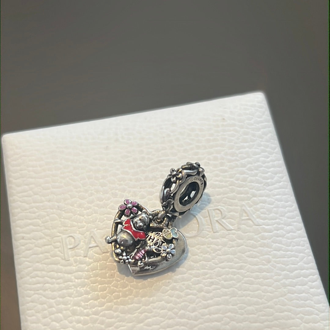 Genuine Pandora Disney Winnie the Pooh & Piglet Double Dangle Charm