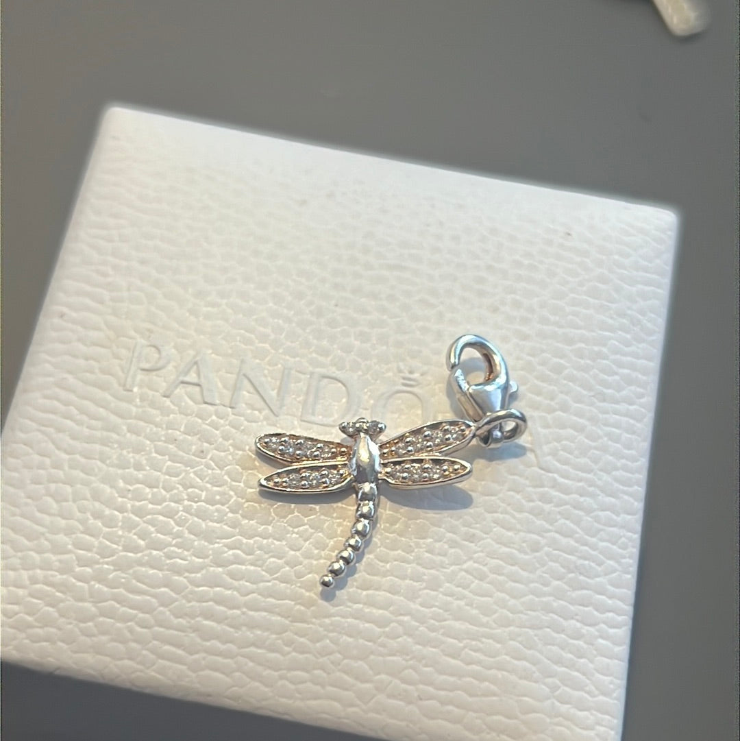 Genuine Chamilia Pave Dragonfly Animal Charm