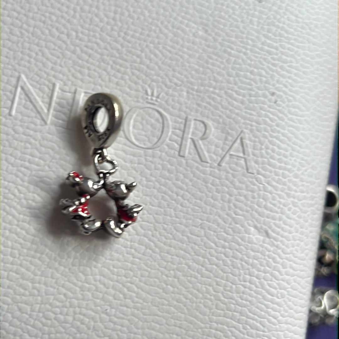 Genuine Pandora Disney Mickey & Minnie Kissing Enamel Charm