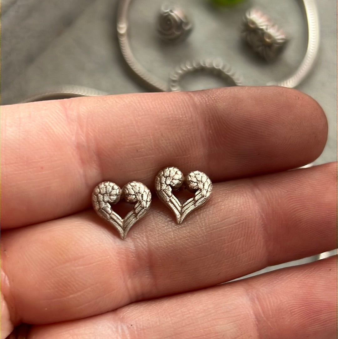 Genuine Thomas Sabo Sterling Silver Feather Heart Earrings