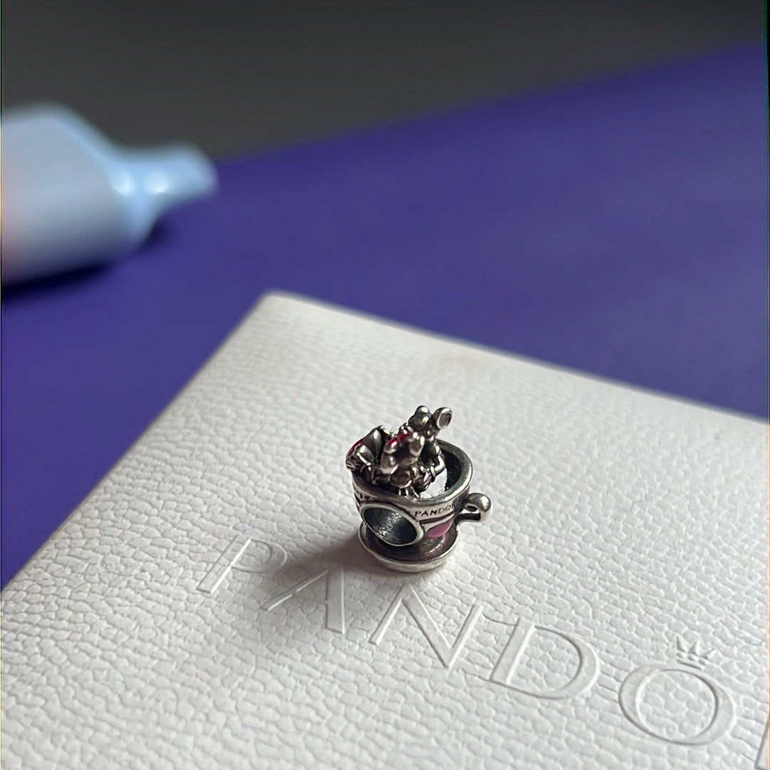 Genuine Pandora Micky & Minnie Mouse in A Teacup Charm Disney Parks Exclusive