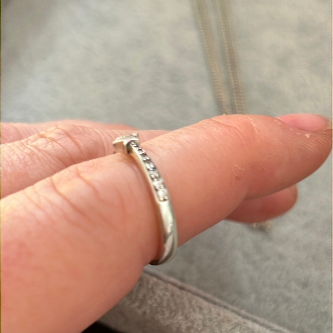 Genuine Pandora Pave Shooting Star Band Ring Ring Size 56