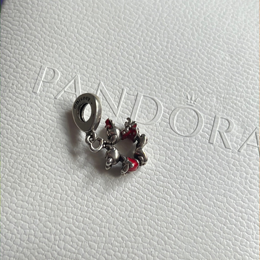 Genuine Pandora Disney Mickey & Minnie Kissing Enamel Charm