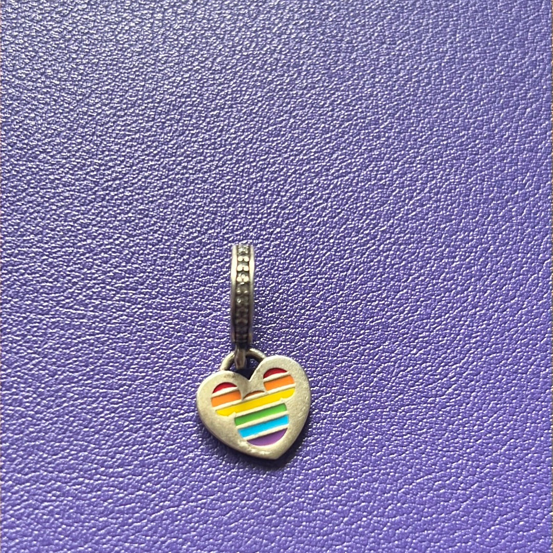 Genuine Pandora Disney Enamel Rainbow Gay Pride 2022 LGBT Dangle LOVE Charm