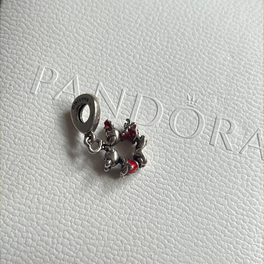 Genuine Pandora Disney Mickey & Minnie Kissing Enamel Charm