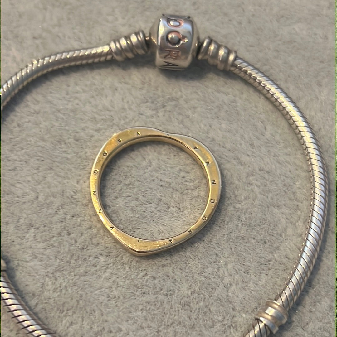 Genuine Pandora Shine Gold Heart Shaped Ring Plain 48 – Preloved ...