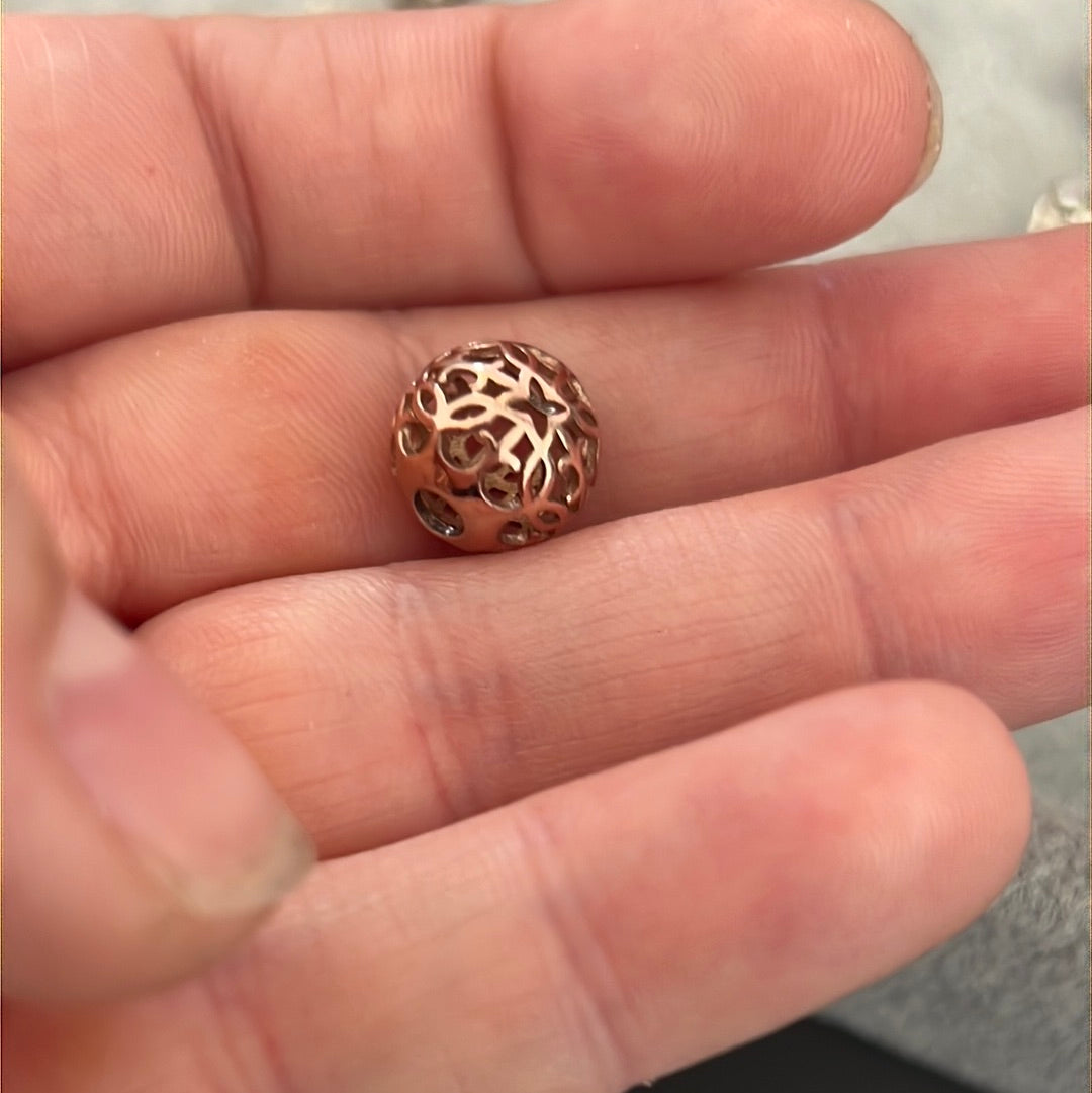 Genuine Thomas Sabo Rose Gold Karma Filigree Openwork Arabesque Charm
