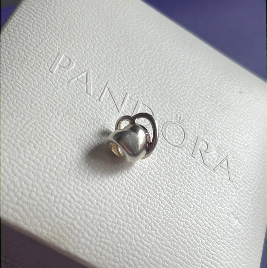 Genuine Chamilia Heart Charm with Heart Openwork Planet