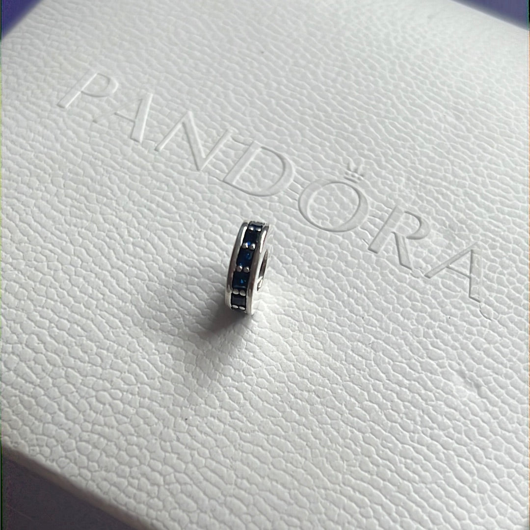 Genuine Pandora Blue Flat Silver Spacer