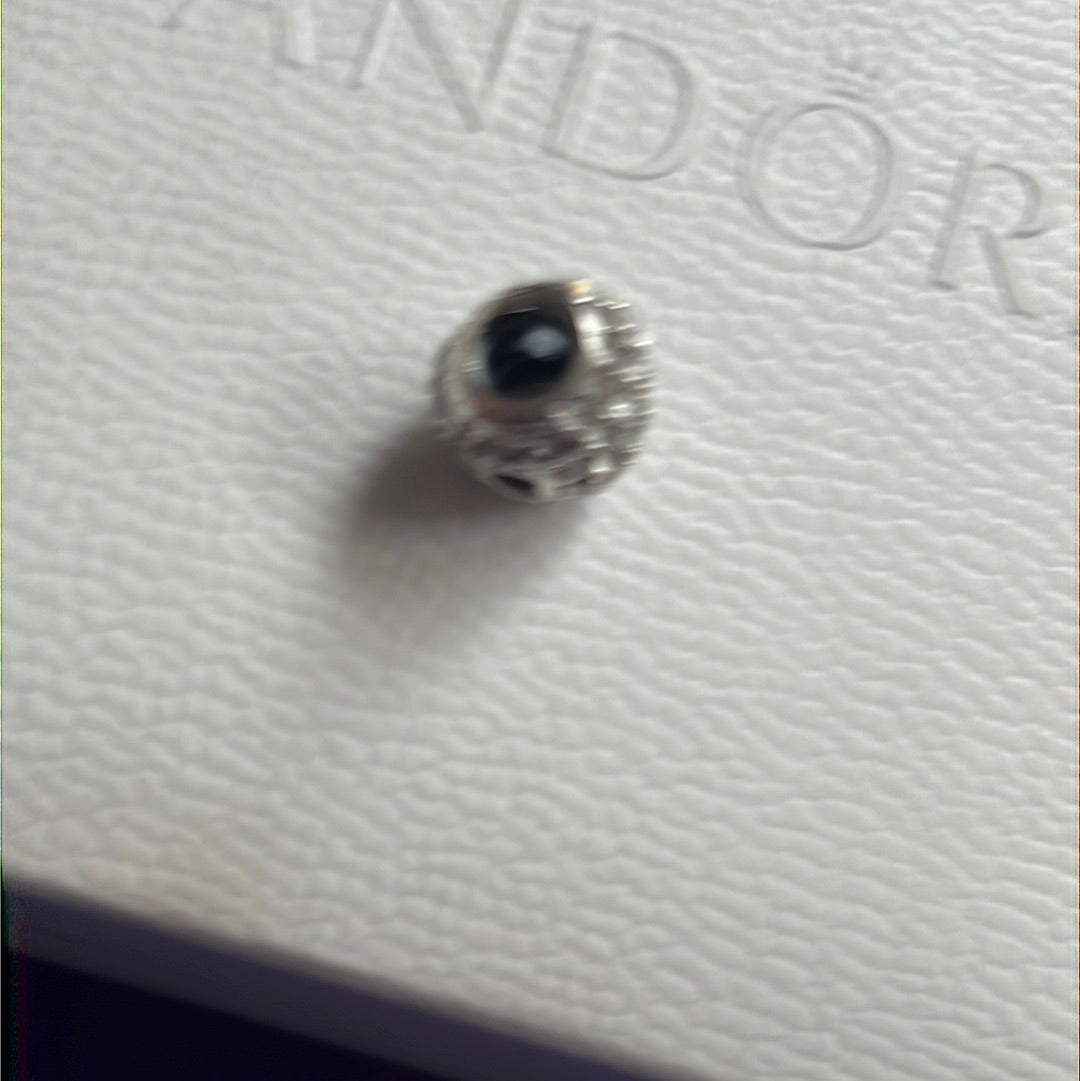 Genuine Chamilia Clear Sparkle Pave Heart Charm