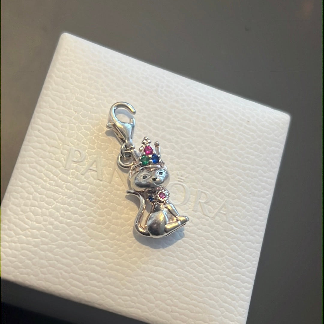 Genuine Thomas Sabo Pave Princess Pave Cat Clip Charm