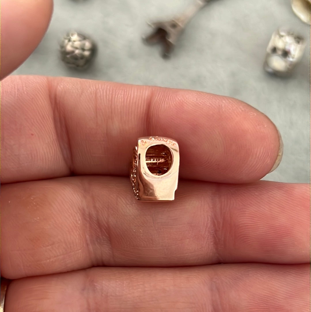 Genuine Pandora Rose Gold Double Pave Heart Intertwined Openwork Charm