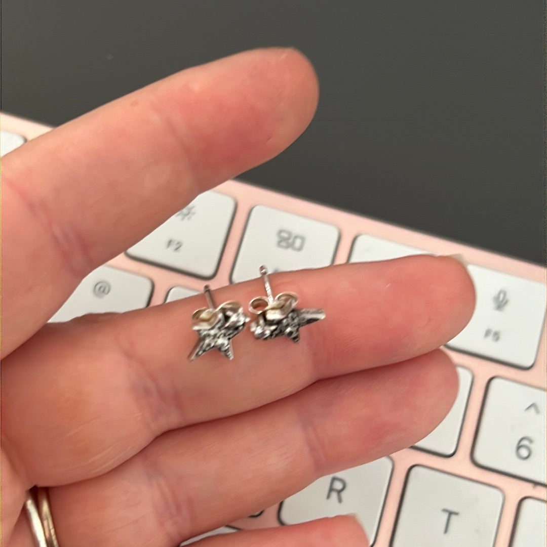 Genuine Pandora Asymmetrical Star Pave Earrings Studs