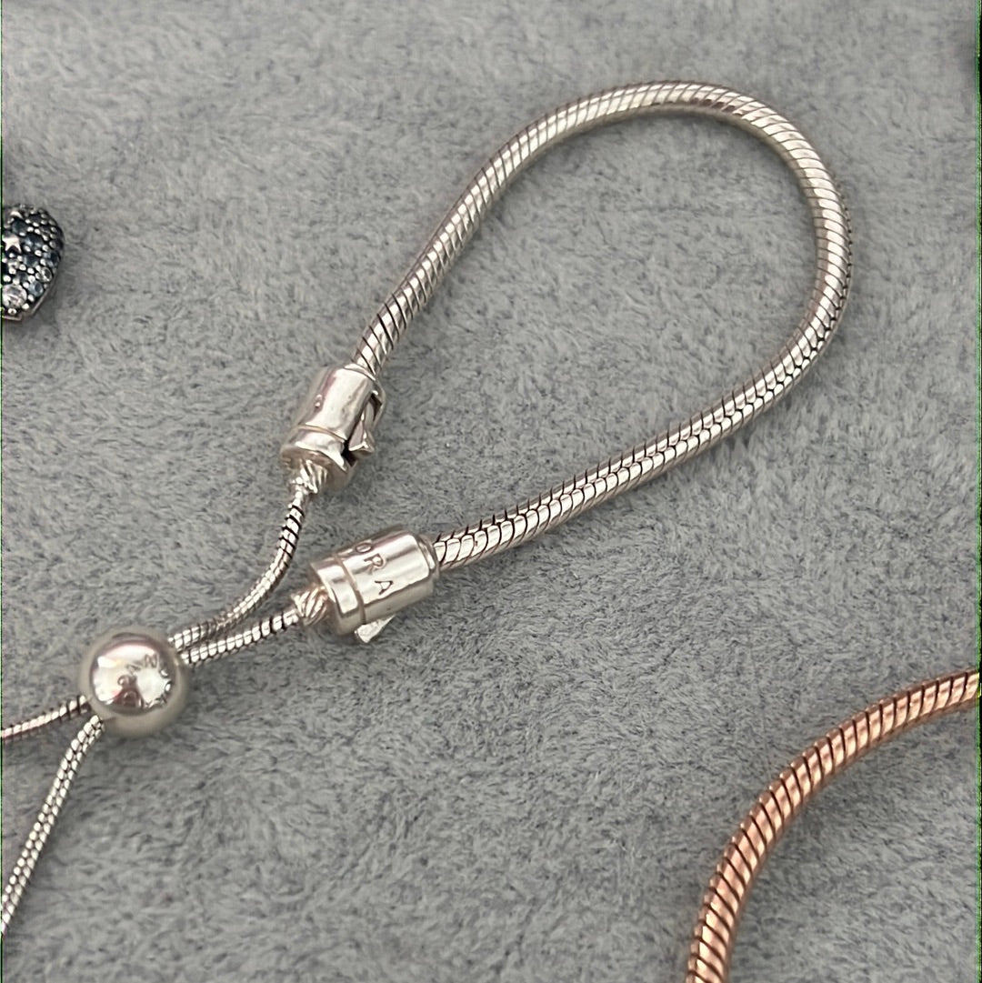 Sterling Silver Slider Bracelet Adjustable