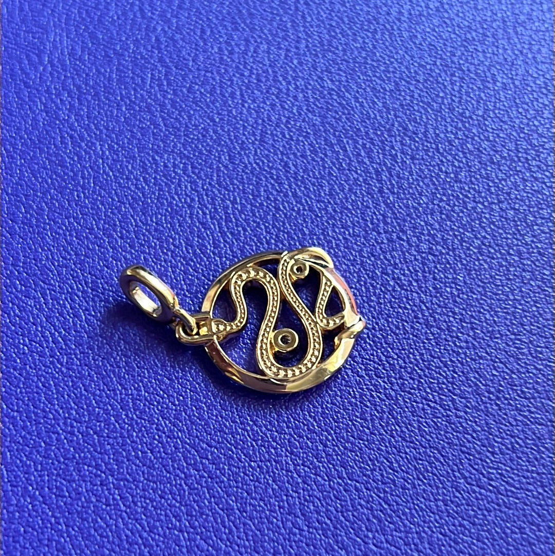Genuine Pandora Me Shine Gold Pave Snake Medallion Large Charm