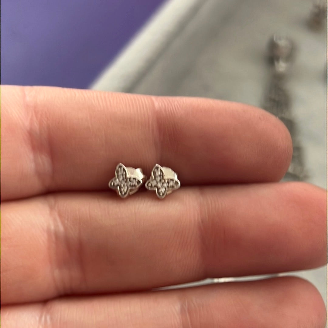 Genuine Pandora TINY Butterfly Pave Earrings Sparkle Studs