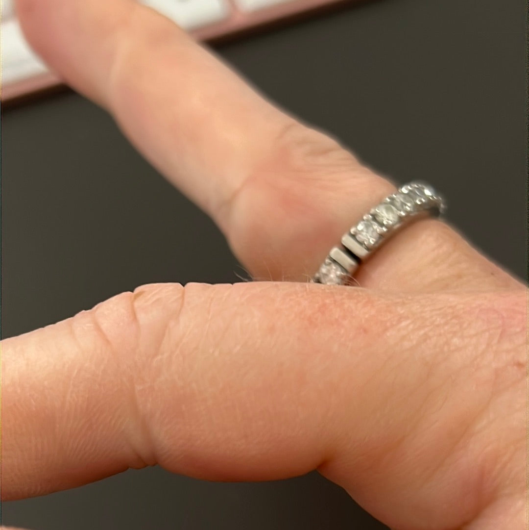 Sterling Silver Dazzling Pave Chunky Ring 58