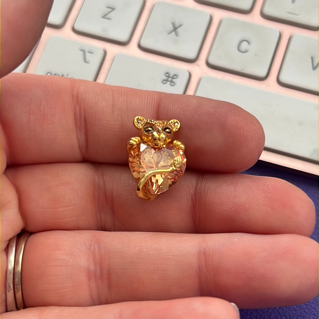 Genuine Pandora Shine Gold Disney Lioness Pave Necklace Holding Golden Heart Stone 50cm drop
