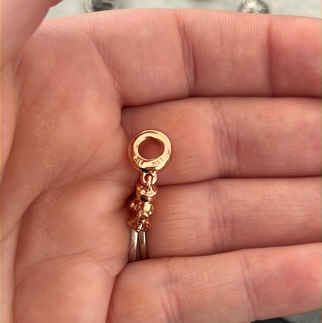 Genuine Pandora Rose Gold Winged Angel CZ Charm