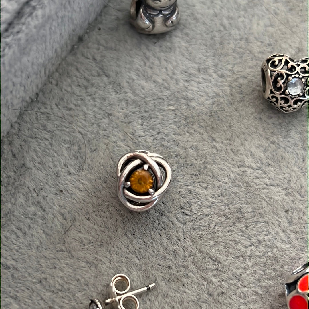 Genuine Pandora November Golden Yellow Orange Birthstone Birthstone New Style Eternity