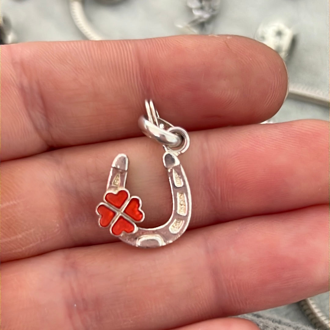 Genuine Links of London Enamel Large Horse Shoe Good Luck Charm