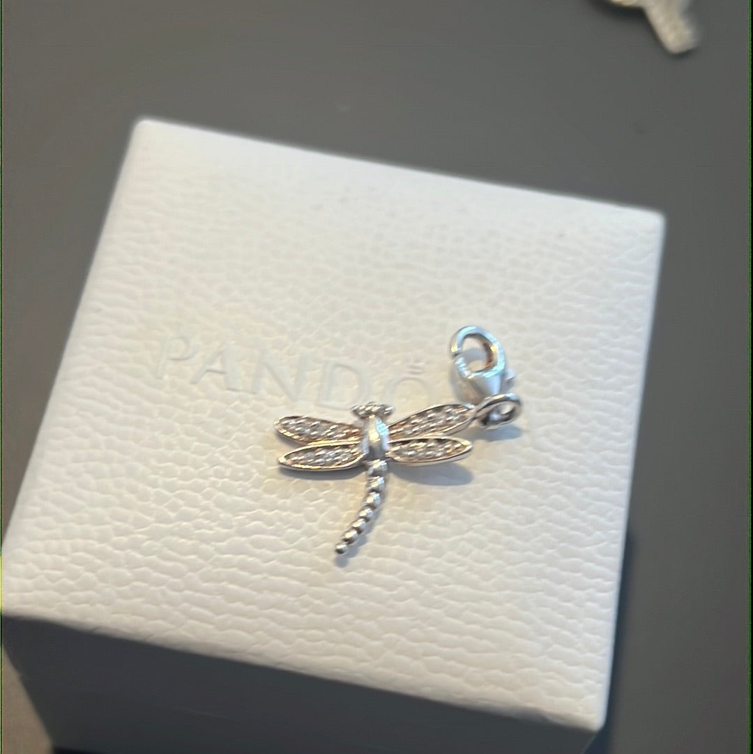 Genuine Chamilia Pave Dragonfly Animal Charm