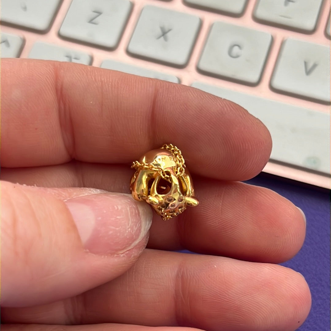 Genuine Pandora Shine Gold Disney Lioness Pave Necklace Holding Golden Heart Stone 50cm drop