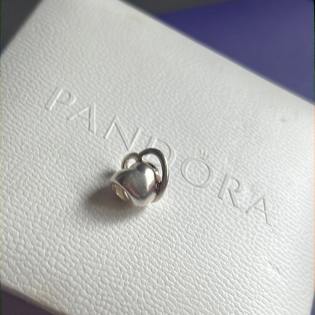 Genuine Chamilia Heart Charm with Heart Openwork Planet