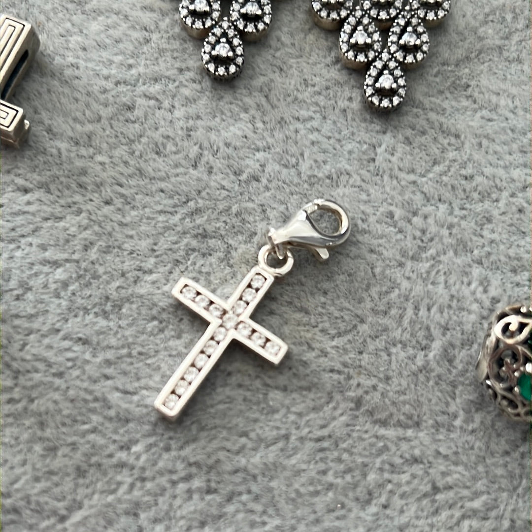 Genuine Thomas Sabo Pave Cross Pendant Clip Charm