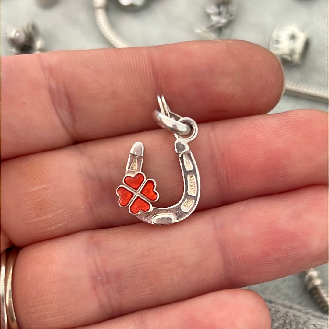Genuine Links of London Enamel Large Horse Shoe Good Luck Charm