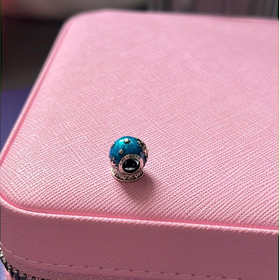 Genuine Pandora Disney Parks Magic Enamel Snowglobe Charm