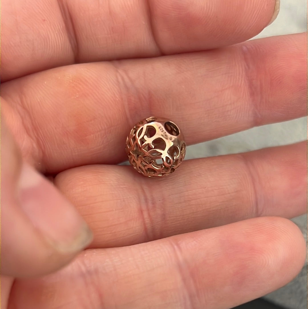 Genuine Thomas Sabo Rose Gold Karma Filigree Openwork Arabesque Charm